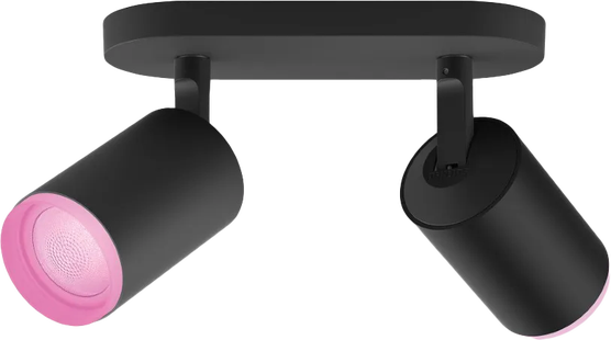 Philips Hue Fugato Opbouwspot White and Color - Zwart - 2-spots