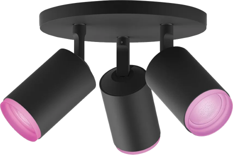 Philips Hue Fugato Opbouwspot White and Color - Zwart - 3-spots