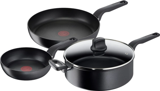 Tefal Hard Titanium Pro Koekenpannenset 24 + 28 cm + Hapjespan 28 cm