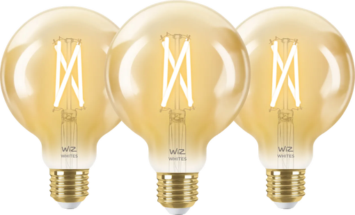 WiZ Smart Filament lamp Globe 3-pack - Warm tot Koelwit Licht - E27