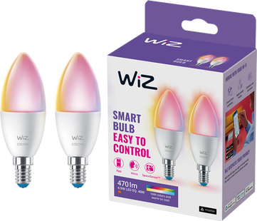 WiZ Kaarslamp - Wit en Gekleurd Licht - E14 - 2-pack