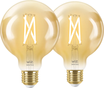 WiZ Smart Filament lamp Globe 2-pack - Warm tot Koelwit Licht - E27