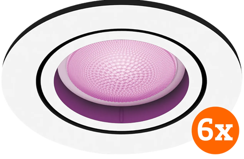 Philips Hue Centura inbouwspot White and Color - rond - Wit - 6-pack