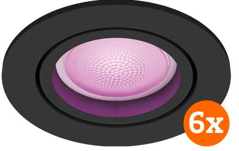 Philips Hue Centura inbouwspot White and Color - rond - Zwart - 6-pack