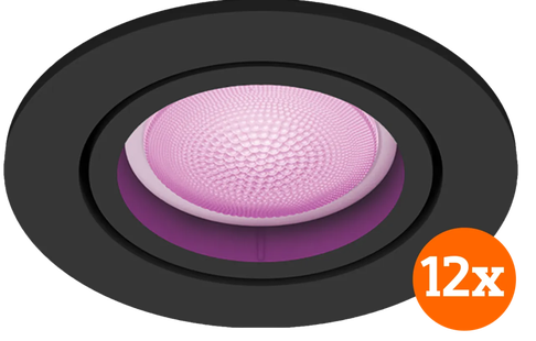 Philips Hue Centura inbouwspot White and Color - rond - Zwart - 12-pack