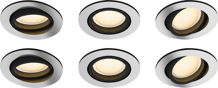 Philips Hue Milliskin inbouwspot White Ambiance - rond - Aluminium - 6-pack