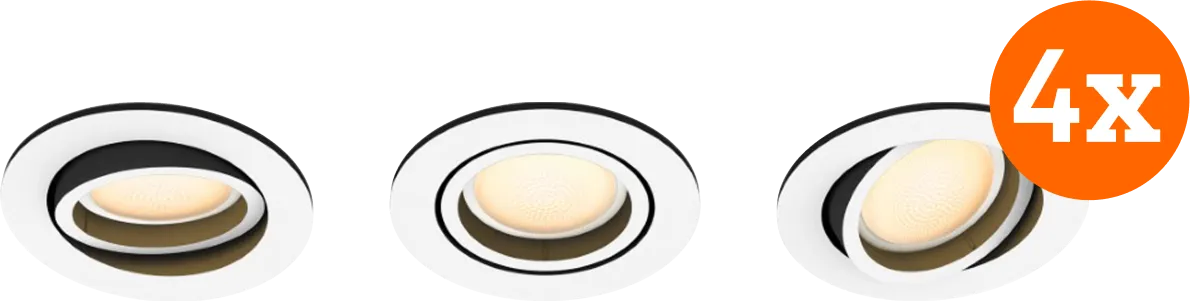 Philips Hue Milliskin inbouwspot White Ambiance - rond - Wit - 12-pack