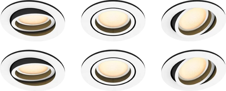 Philips Hue Milliskin inbouwspot White Ambiance - rond - Wit - 6-pack