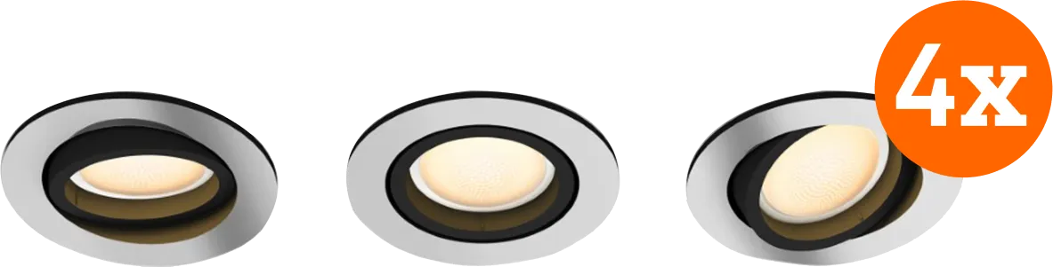 Philips Hue Milliskin inbouwspot White Ambiance - rond - Aluminium - 12-pack