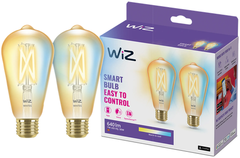 WiZ Edison Filament lamp 2-pack - Warm tot Koelwit Licht - E27