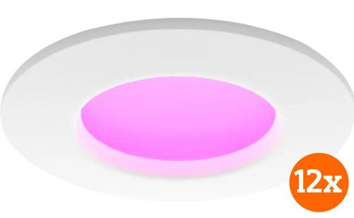 Philips Hue Inbouwspot Slim 12-pack - White and Color - 90mm - Wit