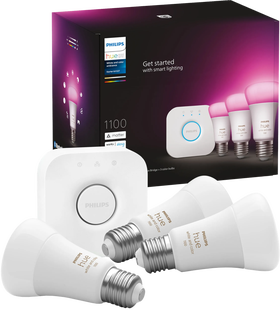 Philips Hue White and Color Startpakket E27 3-pack + Bridge