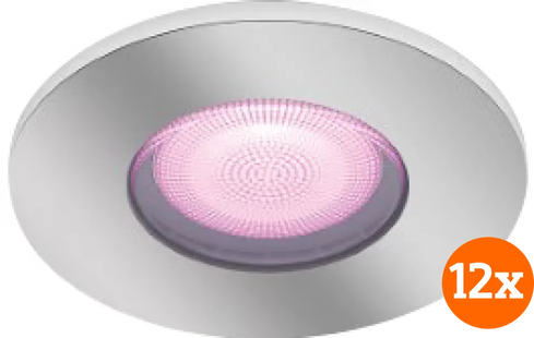Philips Hue Xamento badkamer inbouwspot White and Color - Chroom - Rond 12-pack