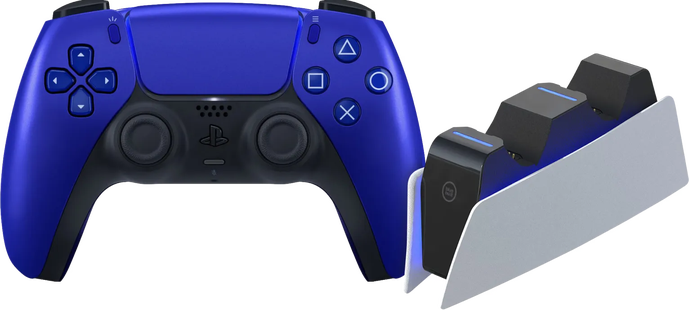Sony Playstation 5 DualSense Draadloze Controller Cobalt Blue + BlueBuilt oplaadstation