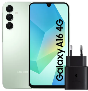 Samsung Galaxy A16 128GB Groen 4G + Samsung Oplader 25W Zwart