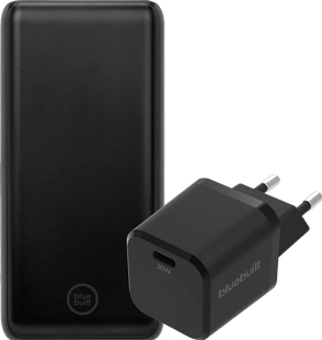 BlueBuilt Powerbank met Snelladen 20.000 mAh + Oplader 30W Zwart