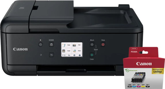 Canon PIXMA TR7650 + 1 set extra cartridges