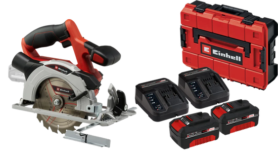 Einhell TE-CS 18/150 Li Solo 4,0 Ah Accu (2x) E-Case S-F Starterspakket