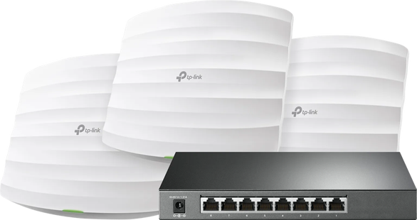 TP-Link Omada EAP245 3-Pack + TP-Link Omada TL-SG2008P