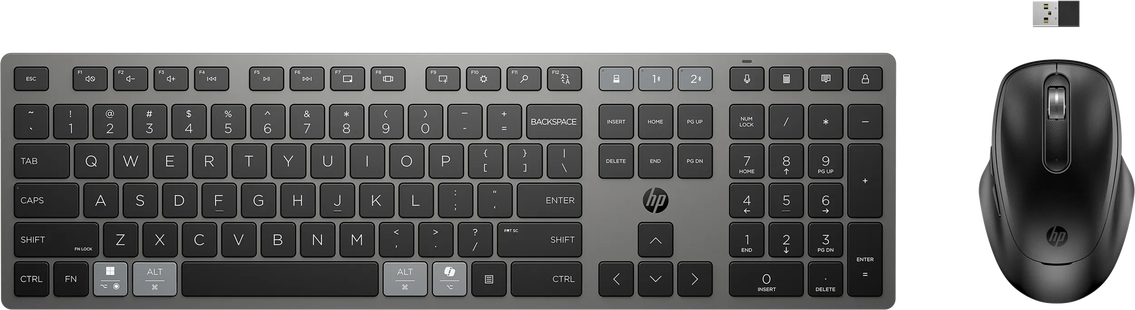 HP 720 Dual-Mode Draadloos Toetsenbord en Muis QWERTY