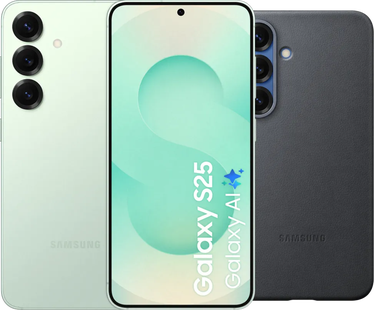 Samsung Galaxy S25 128GB Mint 5G + Samsung Kindsuit Back Cover Zwart