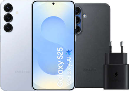 Samsung Galaxy S25 128GB Lichtblauw 5G + Accessoirepakket