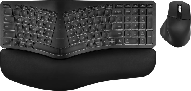 BlueBuilt Draadloos Ergonomisch Bluetooth Toetsenbord Pro QWERTY + Draadloze Muis