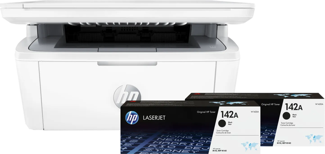HP LaserJet M140w MFP + 2 extra zwarte toners