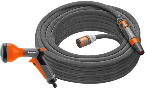 Gardena Textielslang Liano Life 15m Set + Gardena Classic Multifunctionele Broes