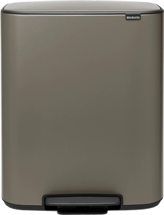 Brabantia Bo Pedal Bin 2 x 30 Liter Platinum