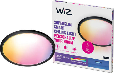 WiZ Plafondlamp SuperSlim - Zwart - Gekleurd en Wit licht