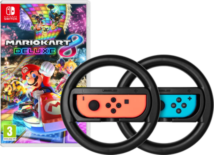 Mario Kart 8 Deluxe + BlueBuilt Stuurtjes voor Nintendo Switch