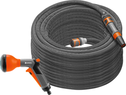 Gardena Textielslang Liano Set 30m Spuit + Gardena Classic Multifunctionele Broes