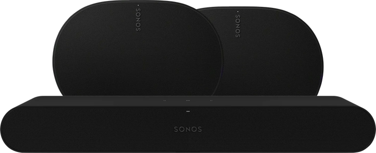 Sonos Ray Zwart + 2x Era 300 Zwart
