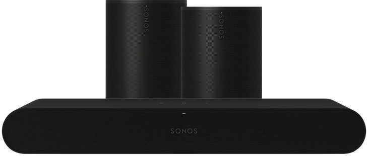 Sonos Ray Zwart + 2x Era 100 Zwart