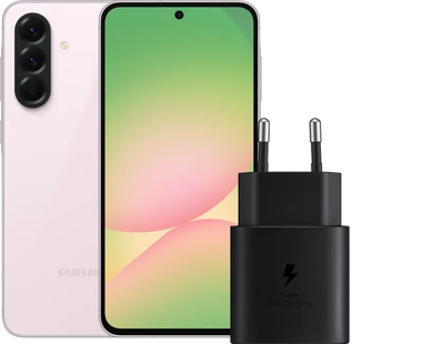 Samsung Galaxy A56 128GB Roze 5G + Samsung Oplader 25 Watt Zwart