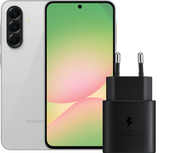 Samsung Galaxy A56 128GB Grijs 5G + Samsung Oplader 25 Watt Zwart