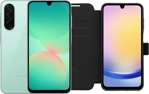 Samsung Galaxy A26 128GB Groen 5G + BlueBuilt Book Case Zwart