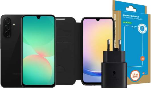 Samsung Galaxy A26 128GB Zwart 5G + Compleet Accessoirepakket