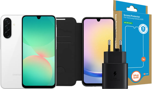 Samsung Galaxy A26 128GB Wit 5G + Compleet Accessoirepakket