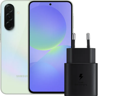 Samsung Galaxy A36 128GB Groen 5G + Samsung Oplader 25 Watt Zwart