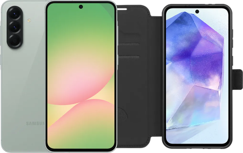 Samsung Galaxy A56 128GB Groen 5G + BlueBuilt Book Case Zwart