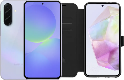 Samsung Galaxy A36 256GB Paars 5G + BlueBuilt Book Case Zwart