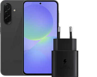 Samsung Galaxy A36 256GB Zwart 5G + Samsung Oplader 25 Watt Zwart