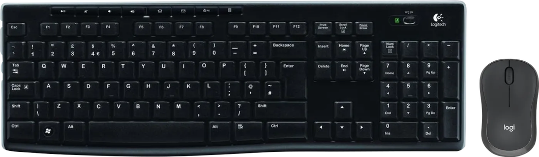 Logitech K270 Draadloos Toetsenbord QWERTY + Logitech M240 Silent Draadloze Muis Zwart