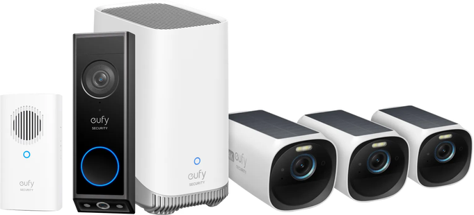 EufyCam 3 3-Pack + Video Doorbell E340 + Chime