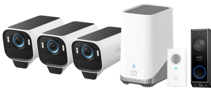 EufyCam S3 Pro 3-Pack + Video Doorbell E340 + Chime