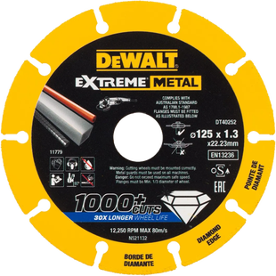 DeWalt Extreme Metal Doorslijpschijf 125x22.23x1.3mm