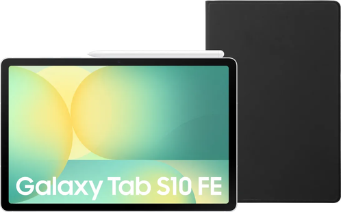 Samsung Galaxy Tab S10 FE 10,9 inch 256GB Wifi Zilver + BlueBuilt Book Case Zwart