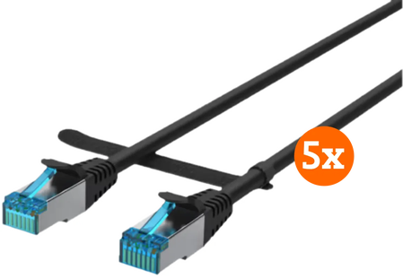 BlueBuilt Netwerkkabel STP CAT6 0,5 meter Zwart 5-Pack